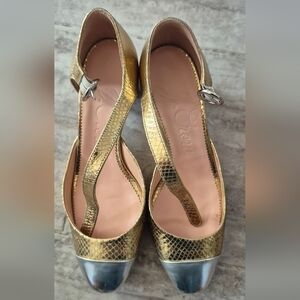 J. Crew Factory Gold and Silver Heels
